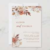 Invitation Boho Terracotta QR Code 2 en 1 Mariage (Devant)