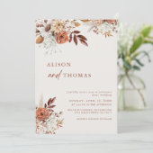 Invitation Boho Terracotta QR Code 2 en 1 Mariage (Debout devant)