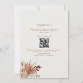Invitation Boho Terracotta QR Code 2 en 1 Mariage (Dos)