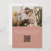 Invitation Boho Terracotta QR Code Élégant Mariage photo (Dos)