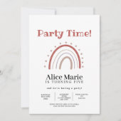 Invitation Boho Terracotta Rainbow Anniversaire (Devant)