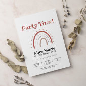 Invitation Boho Terracotta Rainbow Anniversaire