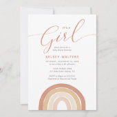 Invitation Boho Terracotta Rainbow C'est un Baby shower de fi (Devant)
