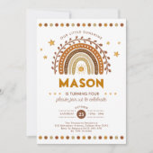 Invitation Boho Terracotta Rainbow Sunshine Anniversaire (Devant)