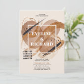 Invitation Boho Terracotta rose or parties scintillant tons m (Debout devant)