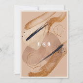 Invitation Boho Terracotta rose or parties scintillant tons m (Dos)