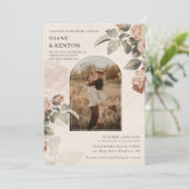 Invitation Boho Terracotta Rose Sage Greenery Wedding | (Debout devant)