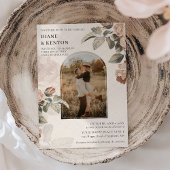 Invitation Boho Terracotta Rose Sage Greenery Wedding |