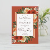 Invitation Boho Terracotta rouille Floral Pampas Mariage en h (Debout devant)