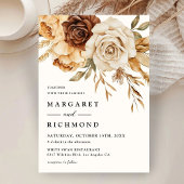 Invitation Boho Terracotta Rustic Floral Mariage