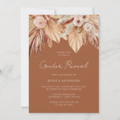 Invitation Boho Terracotta séché Floral Genre Reveal Party (Devant)