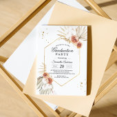Invitation Boho Terracotta Séché Palm & Rose Graduation Party
