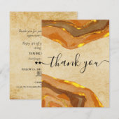 Invitation Boho Terracotta Terre Tones Merci (Devant / Derrière)