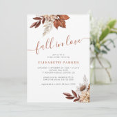 Invitation Boho terracotta tombent amoureuse douche nuptiale (Debout devant)