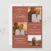 Invitation Boho terracotta tout en un script photos mariage (Devant)