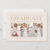 Invitation Boho Terracotta Typographie Photo Graduation (Devant)