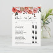 Invitation Boho terre cuite fleurs mariée ou marié jeu (Debout devant)