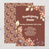Invitation Boho Thanksgiving Dîner (Devant / Derrière)