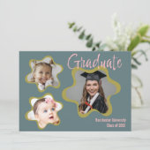 Invitation Boho thème Custom Details Graduation Party (Debout devant)