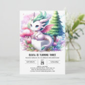 Invitation Boho Thème Dragon Anniversaire (Debout devant)