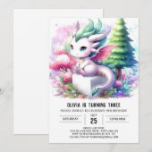 Invitation Boho Thème Dragon Anniversaire (Devant / Derrière)