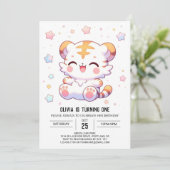 Invitation Boho Tiger 1er anniversaire (Debout devant)