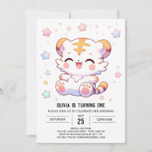 Invitation Boho Tiger 1er anniversaire