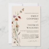 Invitation Boho Tiny Fleur sauvage cérémonie Mariage Invitati (Devant)