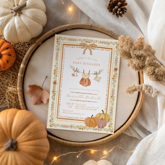 Invitation Boho tombe dans l'amour Baby shower d'automne fill