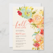 Invitation Boho Tombez amoureux floral aquarelle douche de ma (Devant)