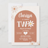 Invitation Boho Ton Chaud Arche 70's Daisy Deuxième Anniversa (Devant)