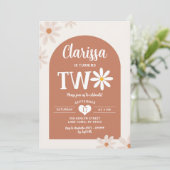 Invitation Boho Ton Chaud Arche 70's Daisy Deuxième Anniversa (Debout devant)