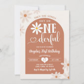 Invitation Boho Ton Chaud Arche Daisy Onederful Premier Anniv (Devant)
