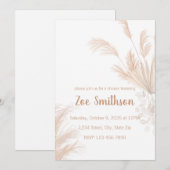 Invitation Boho Ton Neutre Pampas (Devant / Derrière)