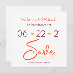 Invitation BoHO Toscane Corail Bourgogne Sauvez la date