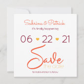 Invitation BoHO Toscane Corail Bourgogne Sauvez la date (Devant)