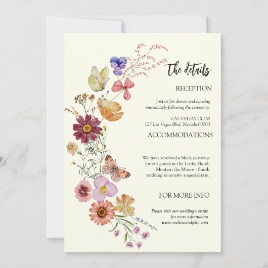 Invitation Boho tout en un Mariage (Dos)