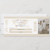 Invitation Boho Travel Boarding Pass Destination Save the Dat (Devant)