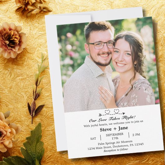 Invitation Boho Travel Wedding Elegant Romantic Custom Photo