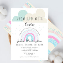 Boho trempé avec amour Baby shower arc-en-ciel