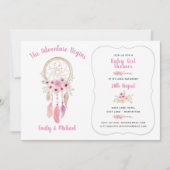 Invitation Boho Tribal Baby Girl Shower Dream Catcher (Devant)