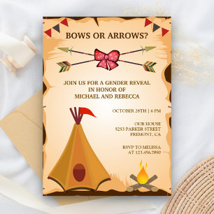Invitation Boho Tribal Bows ou flèches Parti de révélation de