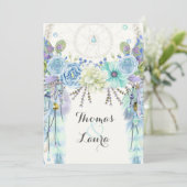 Invitation Boho Tribal Dream Catcher Aquarelle Turquoise (Debout devant)