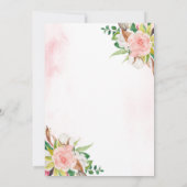 Invitation Boho Tribal Floral Vache Fête des mariées crâne (Dos)