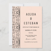Invitation Boho Tribal Print Crème et noir (Devant)