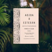 Invitation Boho Tribal Print Crème et noir