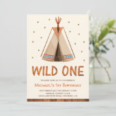 Invitation Boho Tribal Teepee Garçons Wild One Premier Annive (Debout devant)