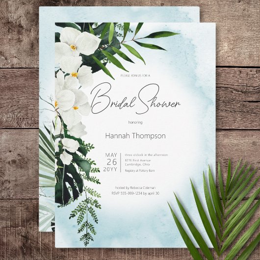 Invitation Boho Tropical Aqua Fête des mariées aquarelle