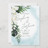 Invitation Boho Tropical Aqua Water Mariage (Devant)