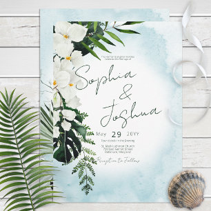 Invitation Boho Tropical Aqua Water Mariage